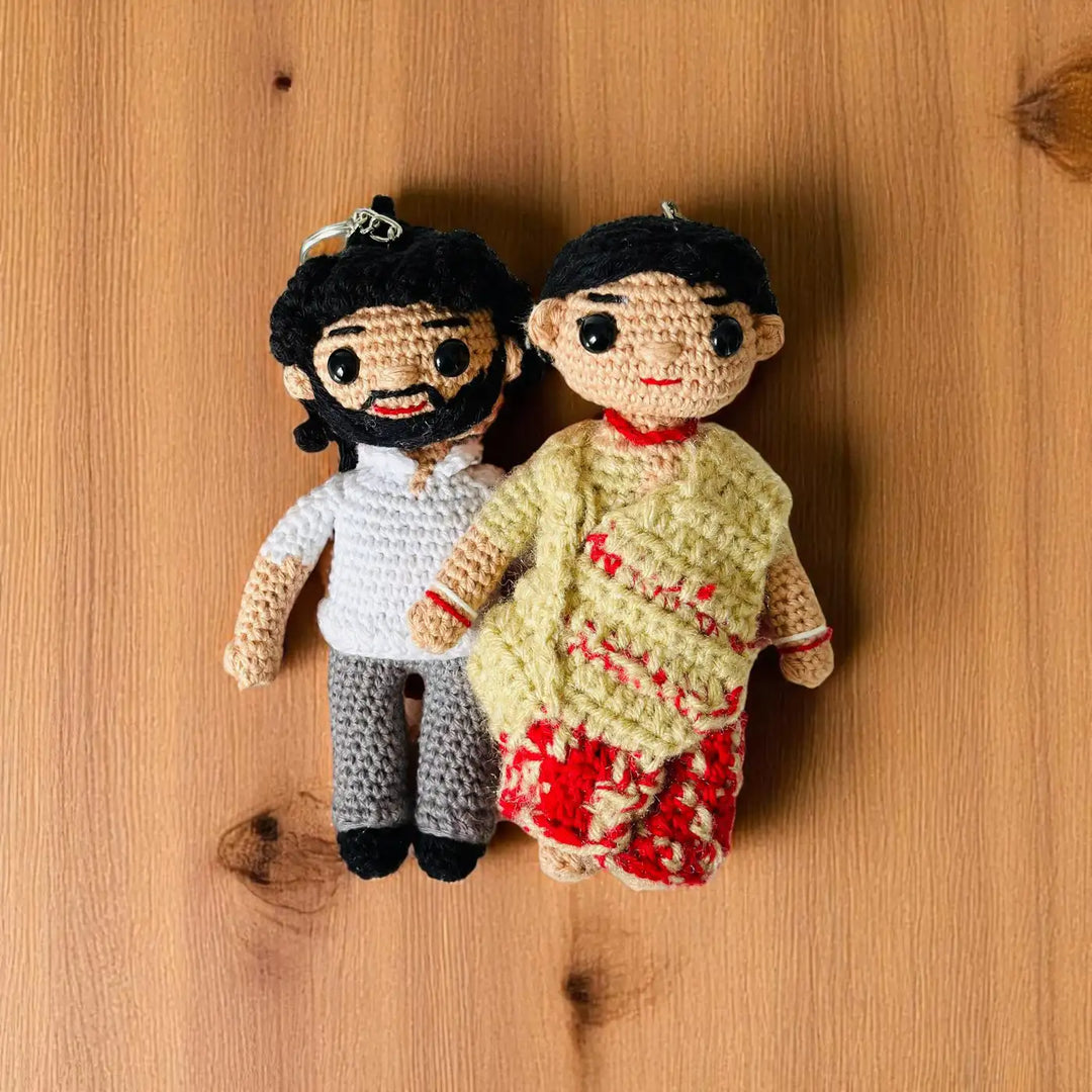 Photo Personalized Handmade Crochet Cotton Replica Doll | Set Of 2