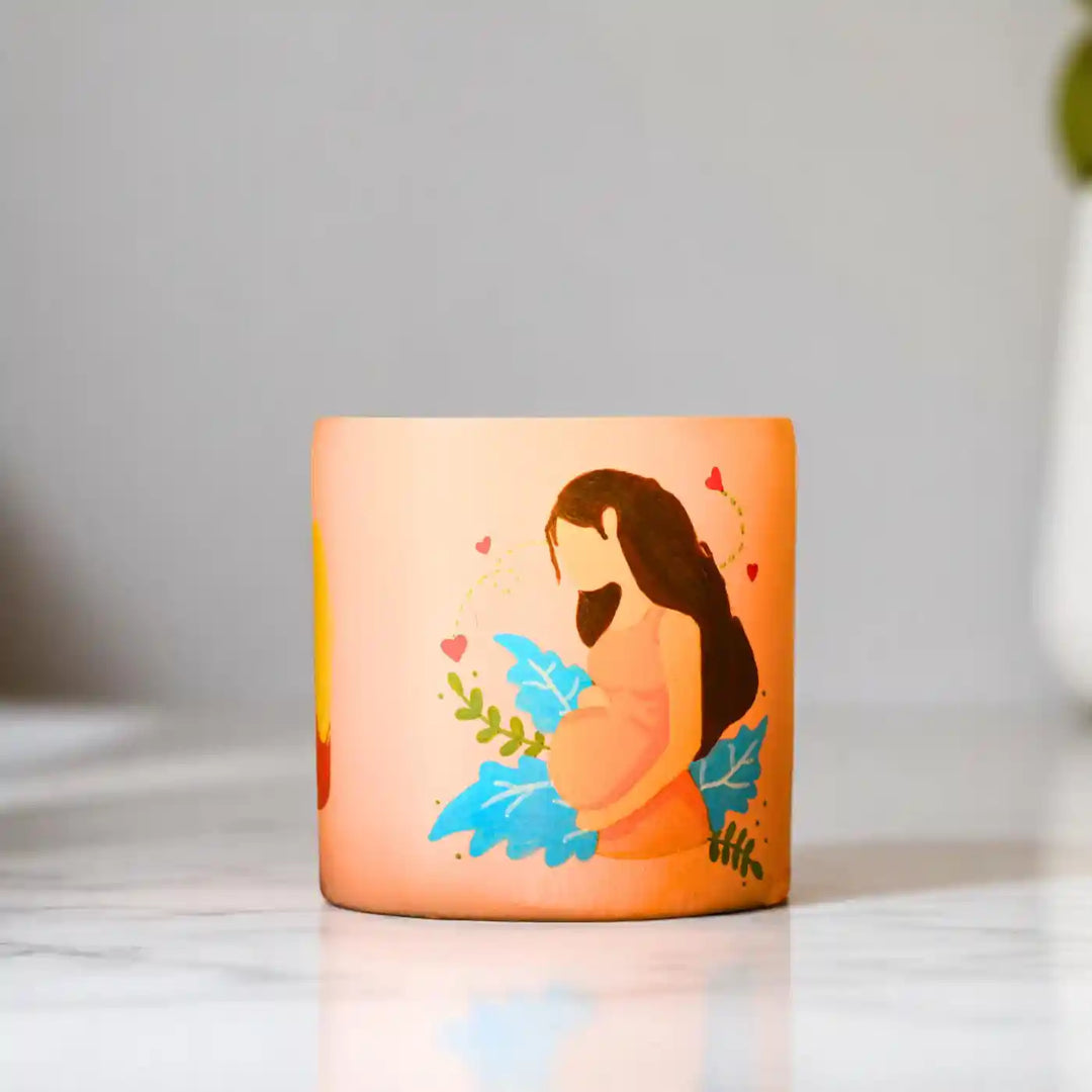 Customized Hand-Painted Pregnant Lady Terracotta Planter