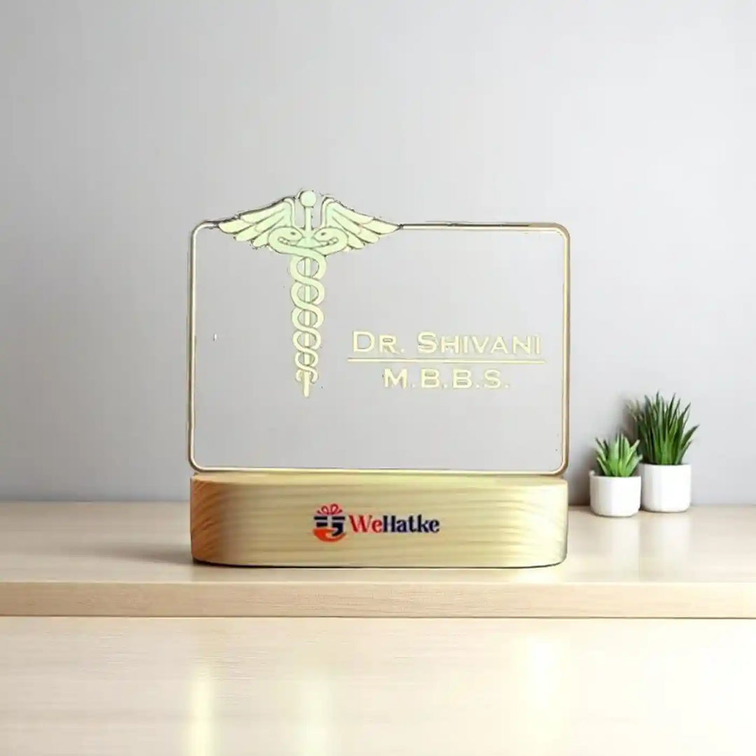 Personalized Engraved Doctor Theme Acrylic Desk Nameplate