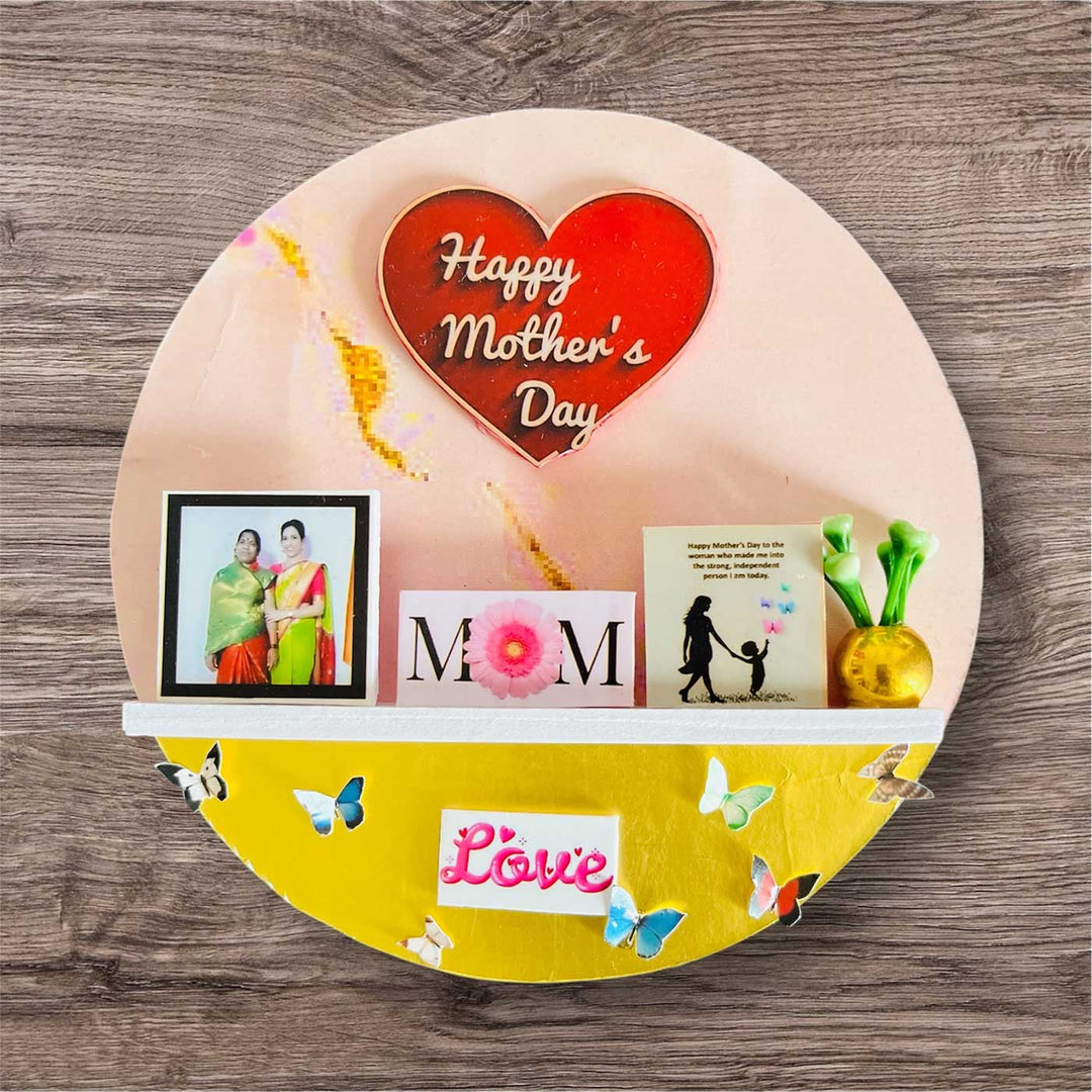 Photo Personalized Handmade Miniature Shelf Theme Round Wooden Fridge Magnet