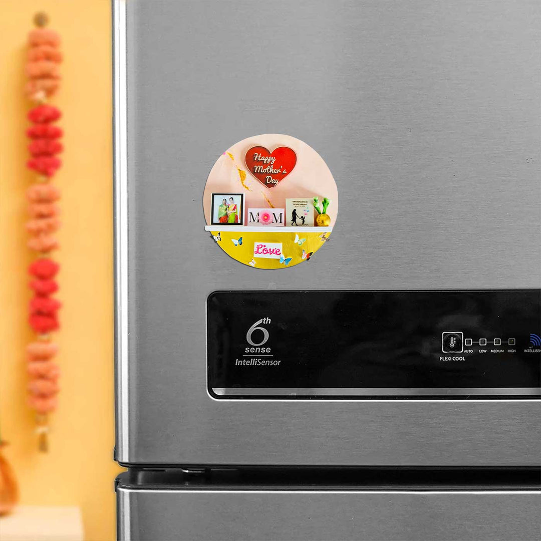 Photo Personalized Handmade Miniature Shelf Theme Round Wooden Fridge Magnet