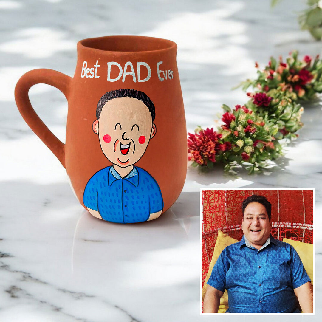 Personalised Terracotta Mugs with Photo Based Caricatures