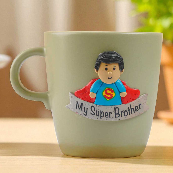 Personalized Handmade Polymer Clay Super Brother Theme Ceramic Mug