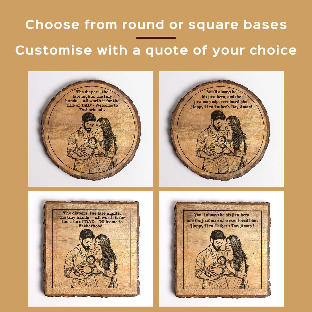 Personalized Hand Carved Engraved New Parents Theme Wooden Decorative Plaque