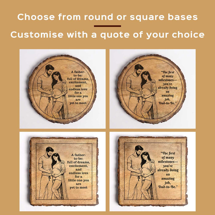 Personalized Hand Carved Engraved Dad To Be Theme Wooden Decorative Plaque