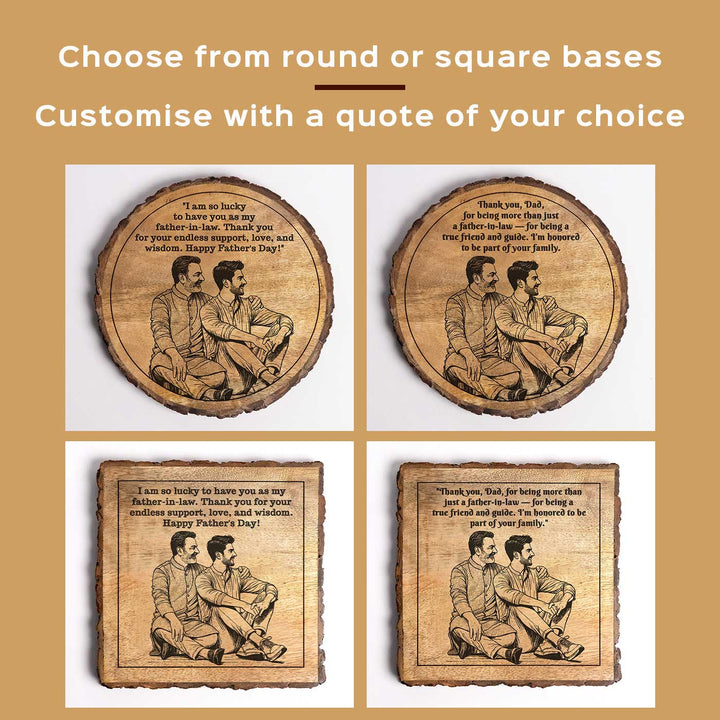 Personalized Hand Carved Engraved Dad And Son Theme Wooden Decorative Plaque