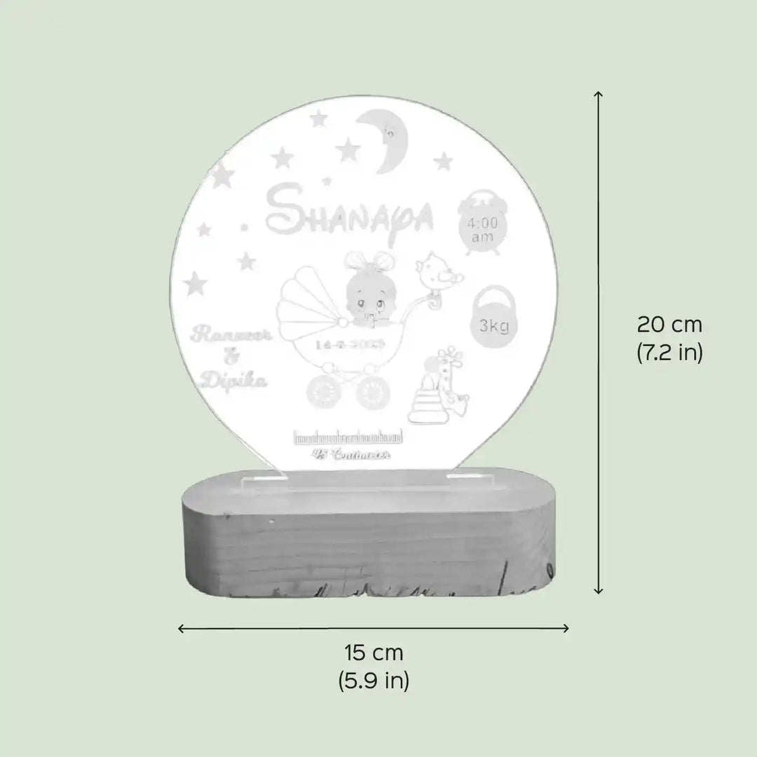 Personalized Engraved Baby Theme Acrylic Table Lamp