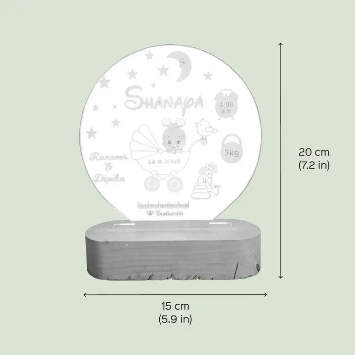 Personalized Engraved Baby Theme Acrylic Table Lamp