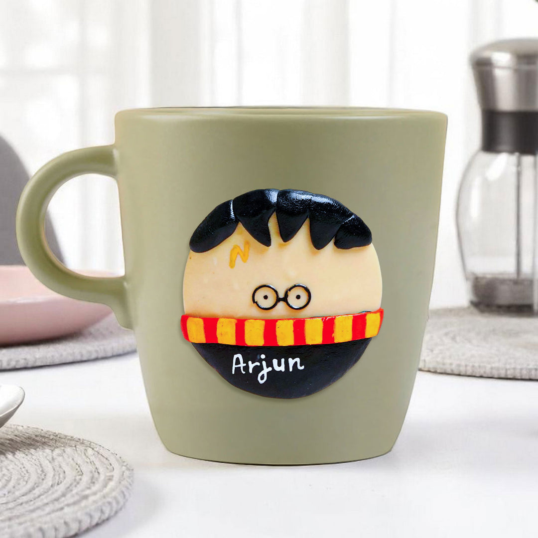 Personalized Hand-Painted Polymer Clay Harry Potter Theme Ceramic Mug