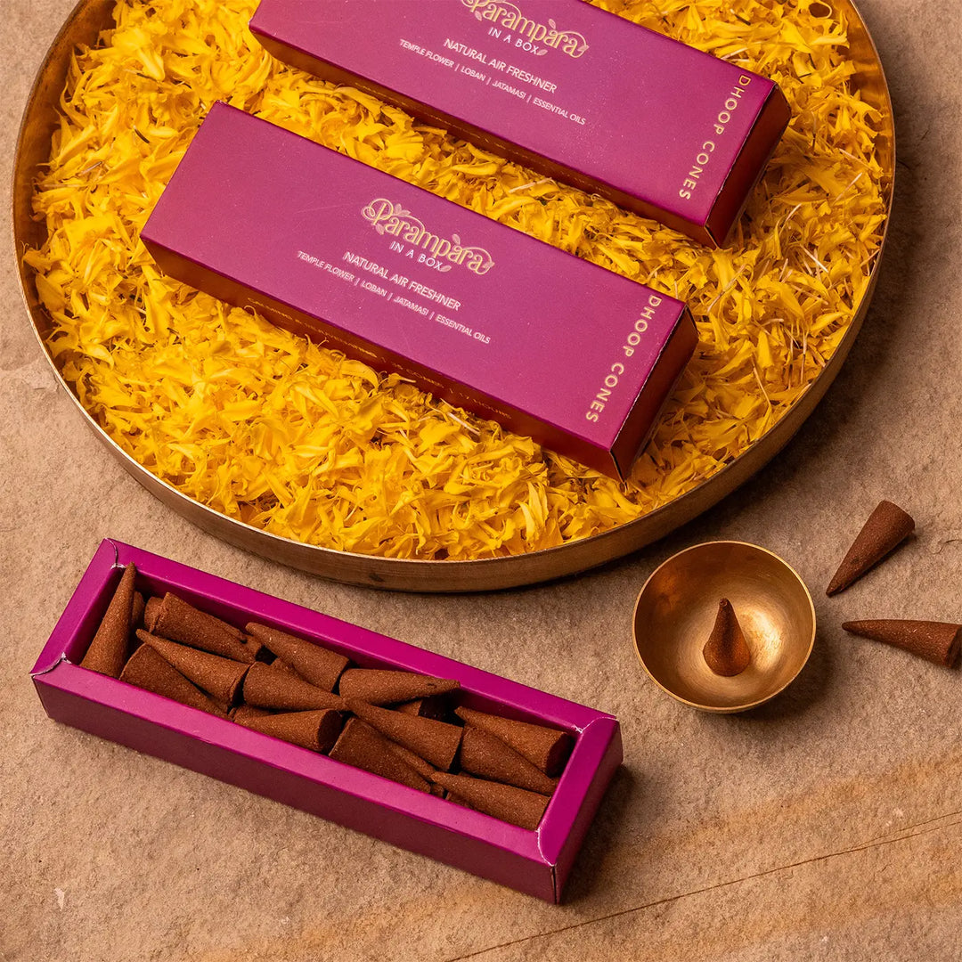 Handmade Aromatic Sambrani / Loban Cone | Set Of 35