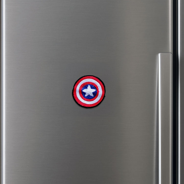 Handmade Reusable Captain America Theme Pom Pom Felt Kids Rakhi - Magnet Attached to Refrigerator Door