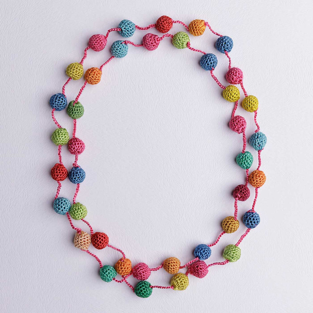 Handmade Crochet Multicolor Small Beads Mela Necklace