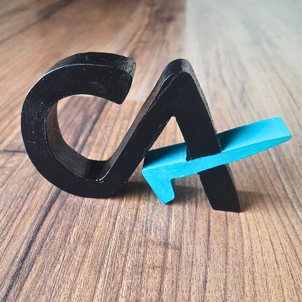 Hand Painted Wooden Tabletop Jigsaw Name Blocks For Ca - Side View Showing Depth
