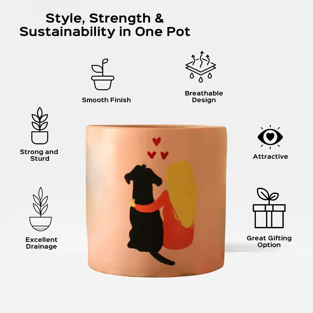 Customized Hand-Painted Pet Mother Terracotta Planter