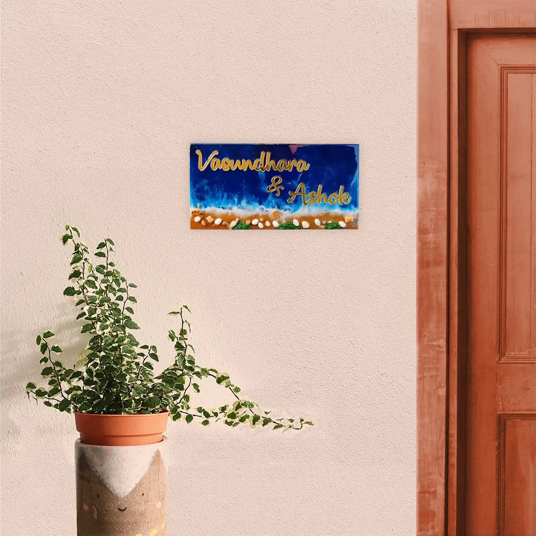 Personalized Ocean Theme Resin Name Plate