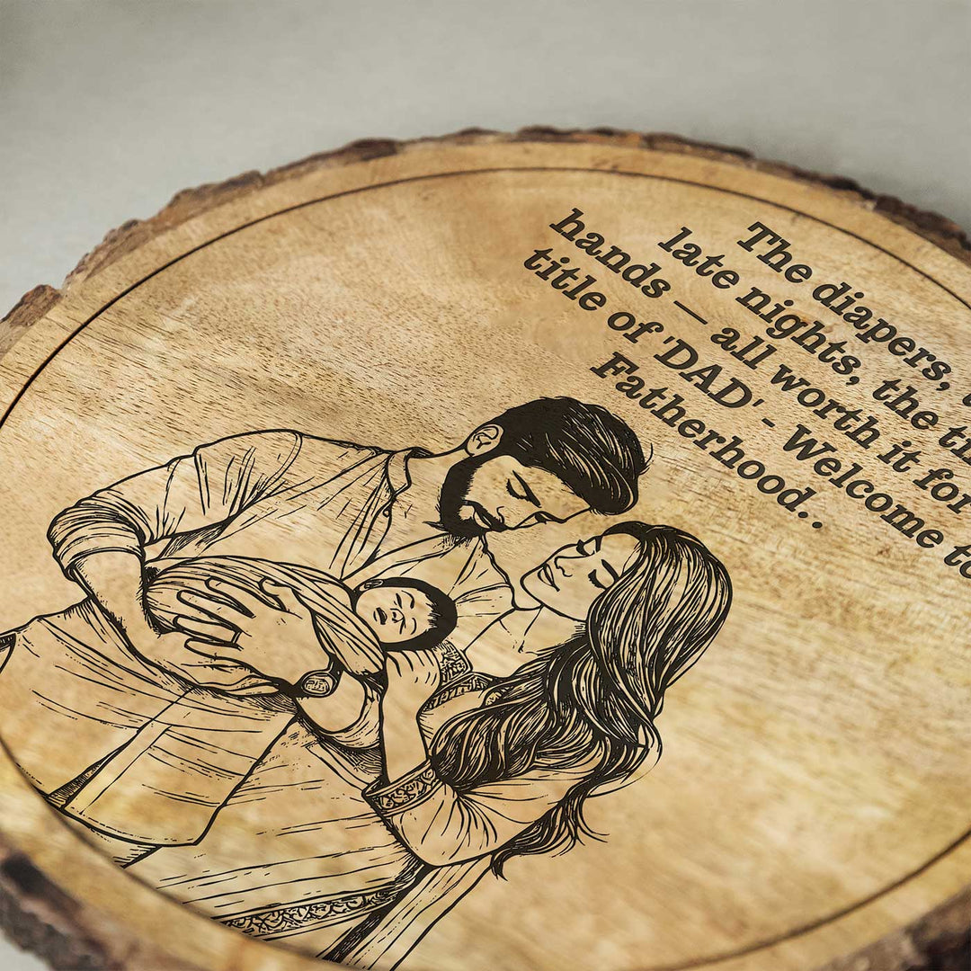 Personalized Hand Carved Engraved New Parents Theme Wooden Decorative Plaque