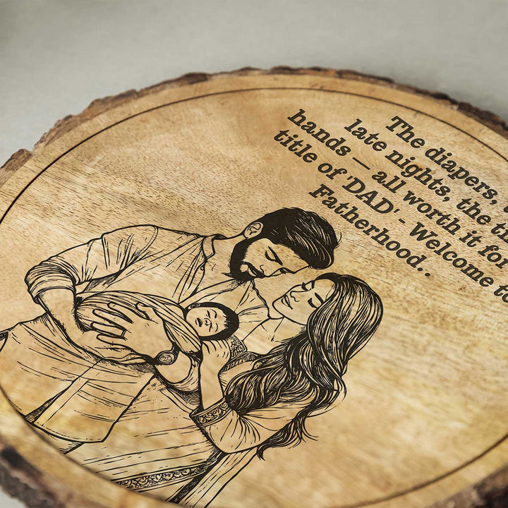 Personalized Hand Carved Engraved New Parents Theme Wooden Decorative Plaque