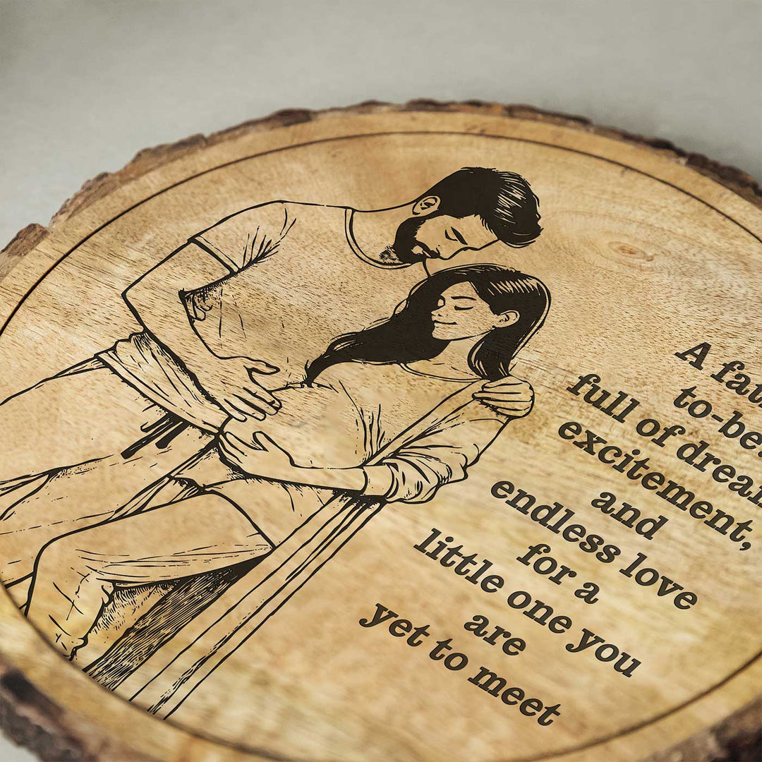Personalized Hand Carved Engraved Dad To Be Theme Wooden Decorative Plaque