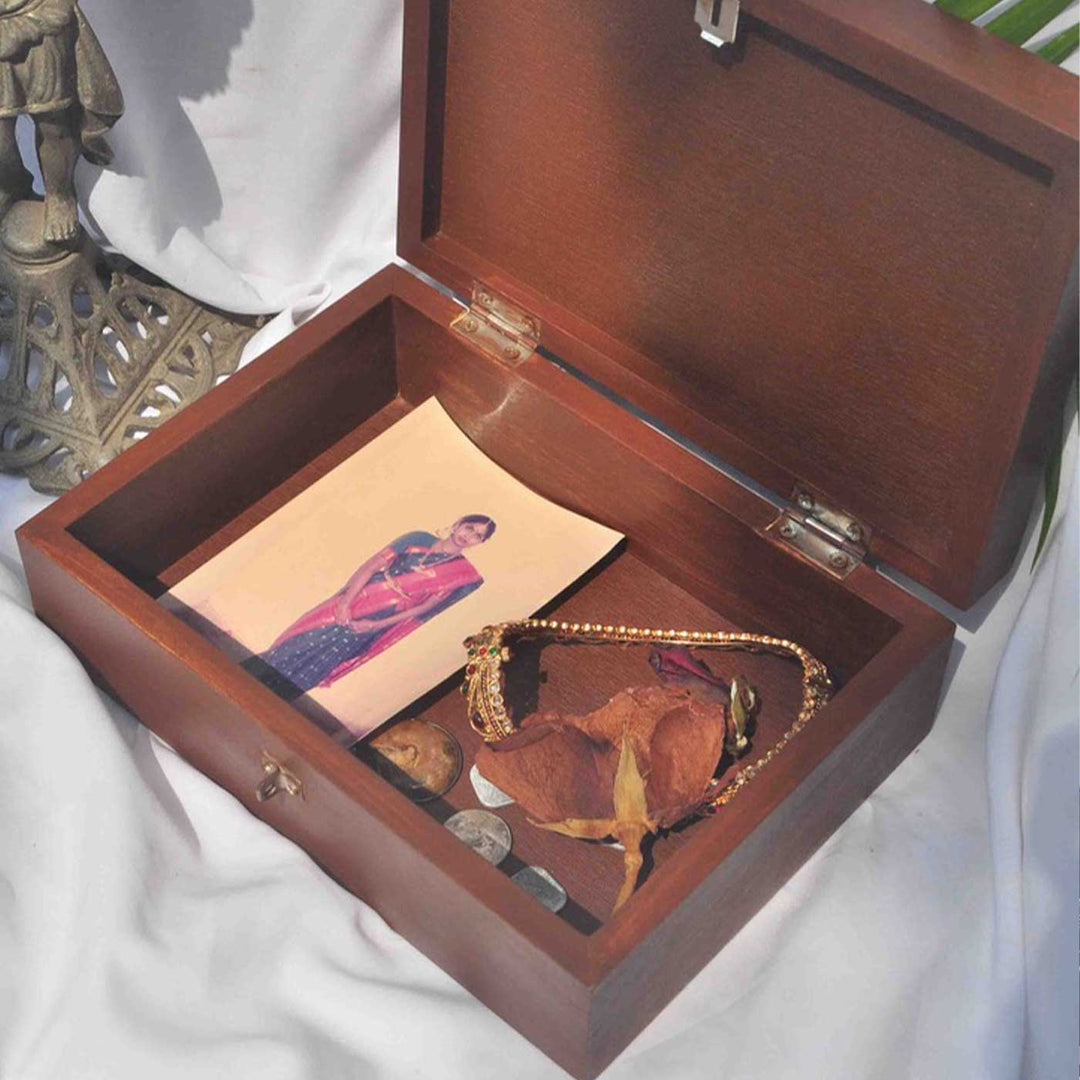 Personalized Pink And Purple Floral Wooden Trinket Box