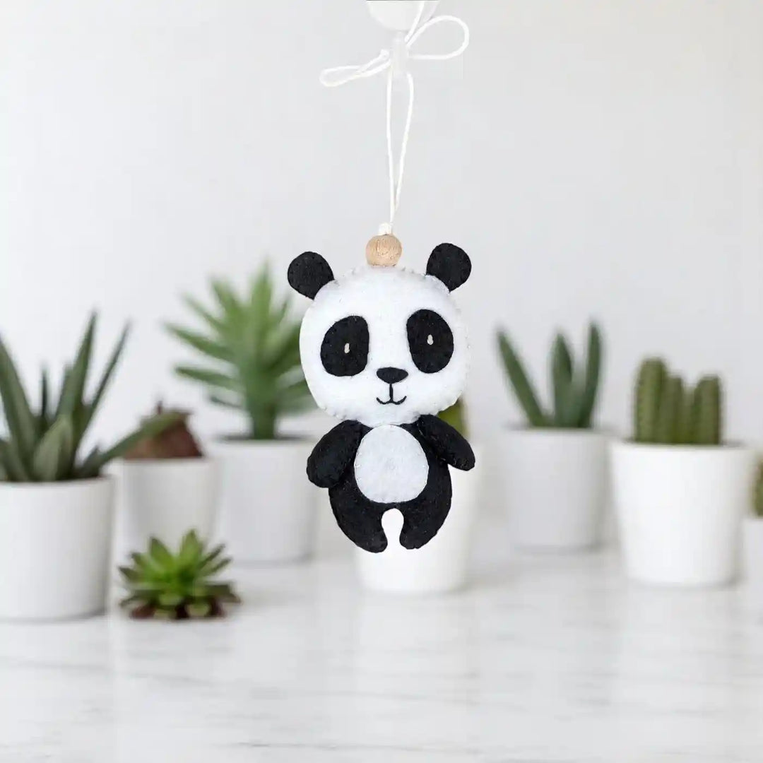 Handmade Panda Felt Hanging For Kids