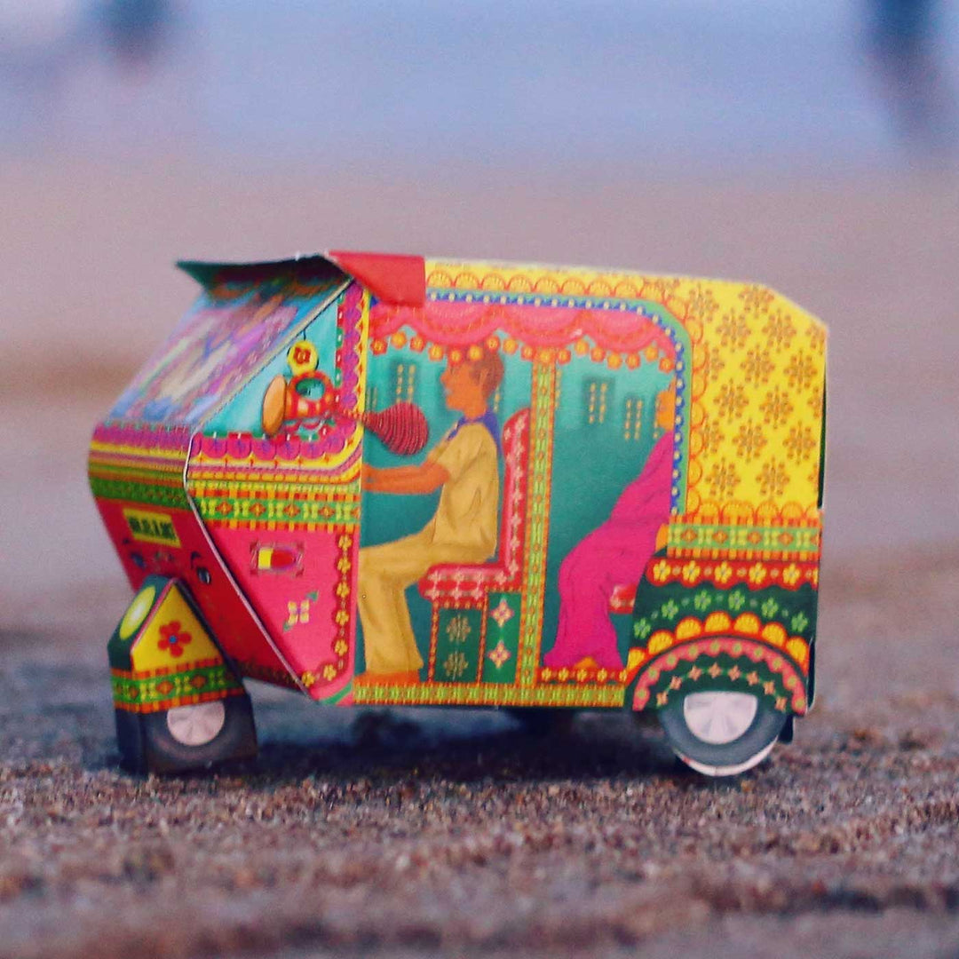 Handmade Printed Bombay Auto Rickshaw Box Paper DIY Kit