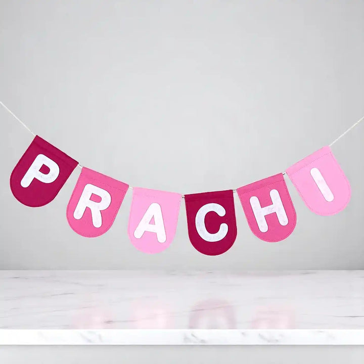 Personalized Handmade Pink Felt Bunting For Girls