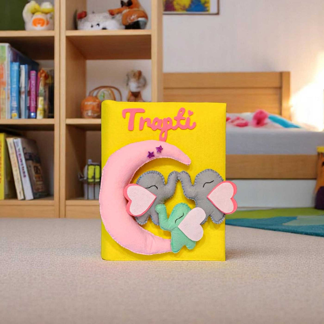 Personalized 3D Elephant Family Theme Felt Photo Album For Kids