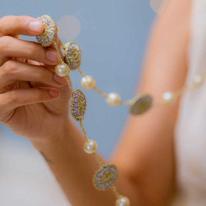 Handmade Crochet Gold Nakshatra Necklace