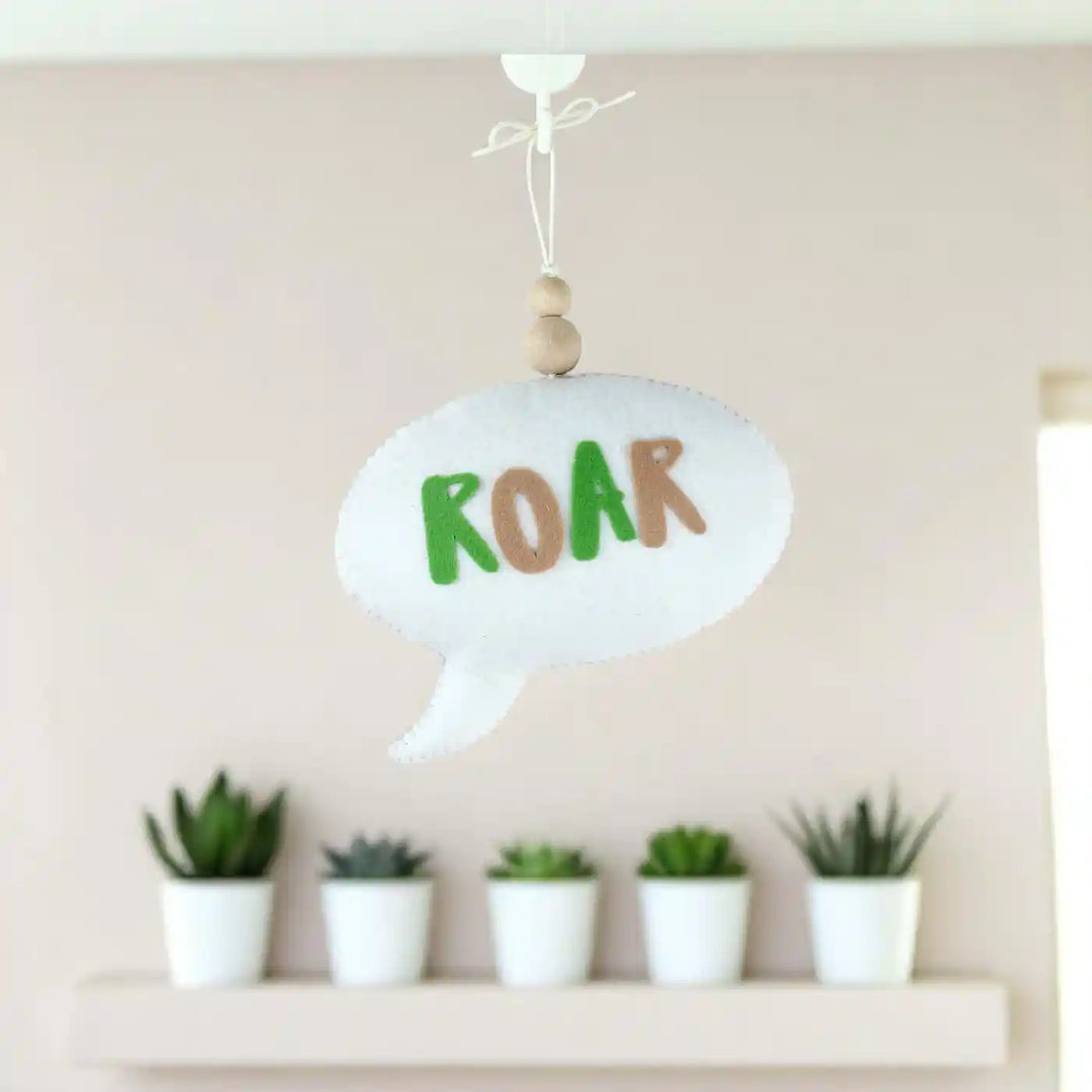 Handmade "Roar" Speech Bubble Theme Felt Hanging For Kids