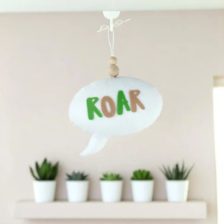 Handmade "Roar" Speech Bubble Theme Felt Hanging For Kids