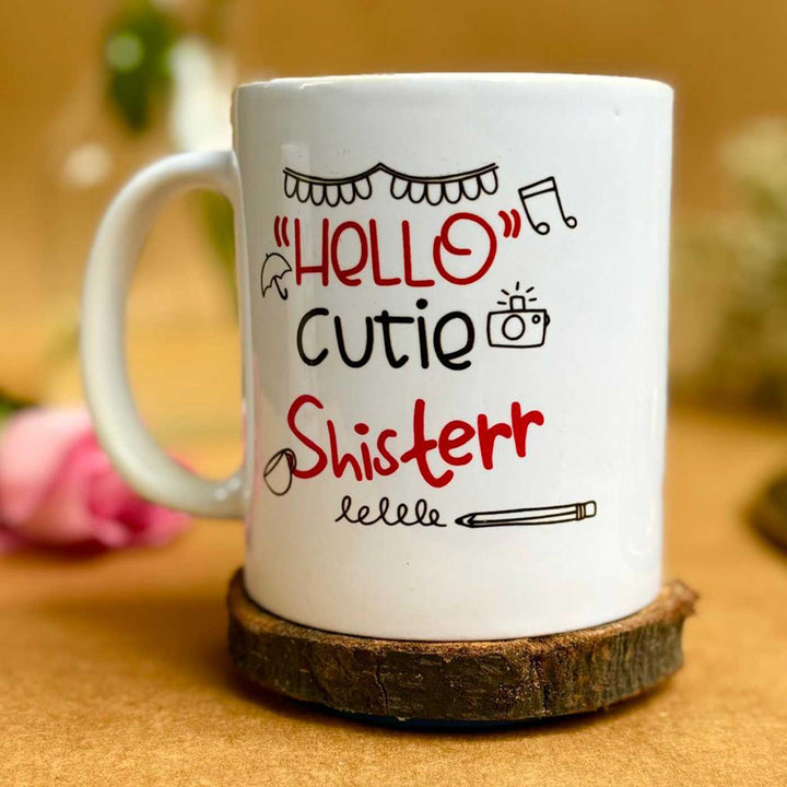 Photo Personalized Printed Cute Gift Hamper For Sisters | Includes 1 Plaque & 1 Mug