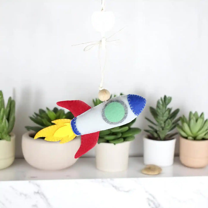 Handmade Rocket Felt Hanging For Kids