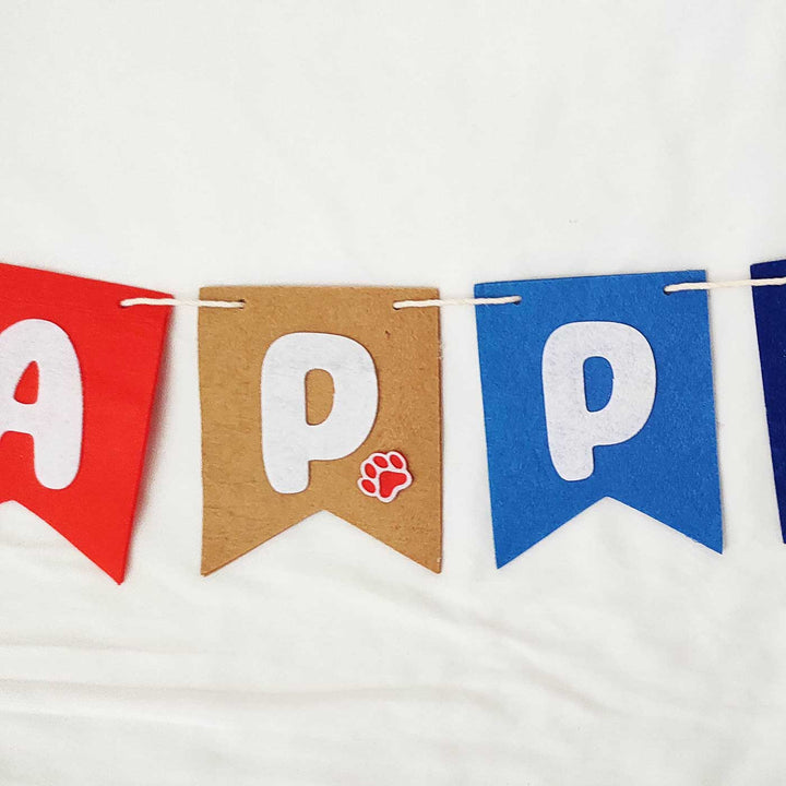 Handmade Bluey Theme Felt Happy Birthday Banner