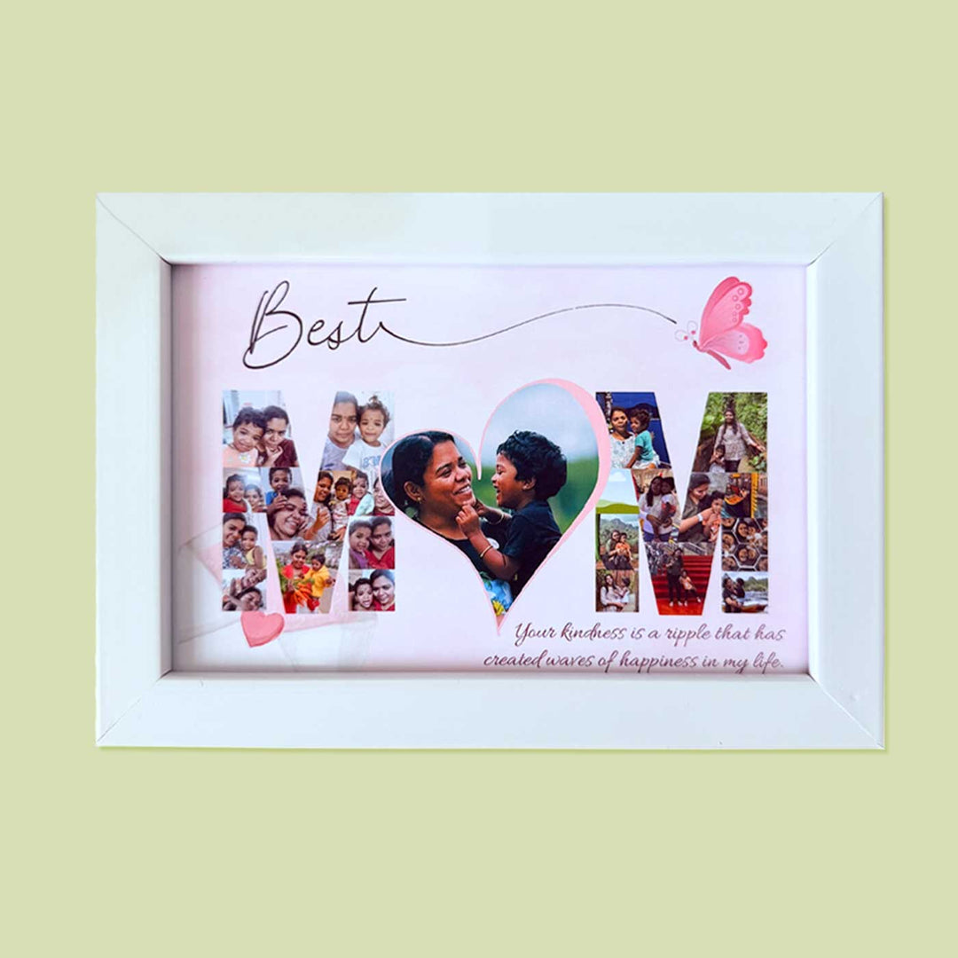 Photo Personalized "Best Mom" Wooden Framed Decorative Plaque For Mothers