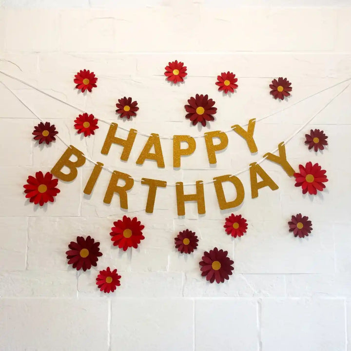 Eco-Friendly Daisy Design Happy Birthday Paper Bunting