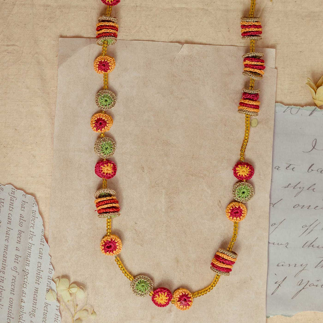 Handmade Crochet Gulnaar Jhilmil Tikkis Necklace