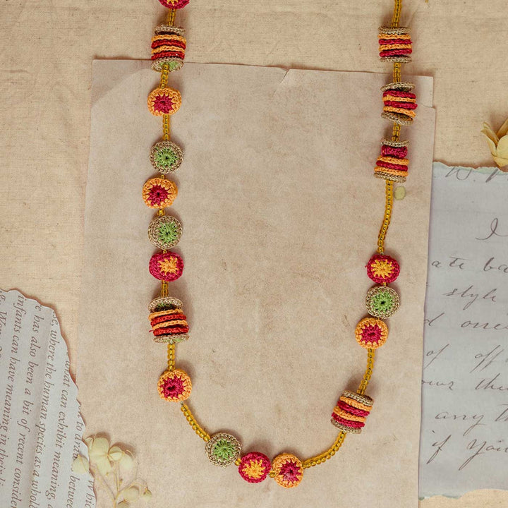 Handmade Crochet Gulnaar Jhilmil Tikkis Necklace