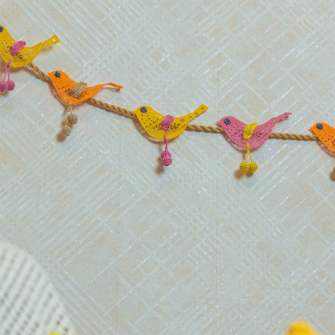 Handmade Crochet Birds Feather Design Bunting