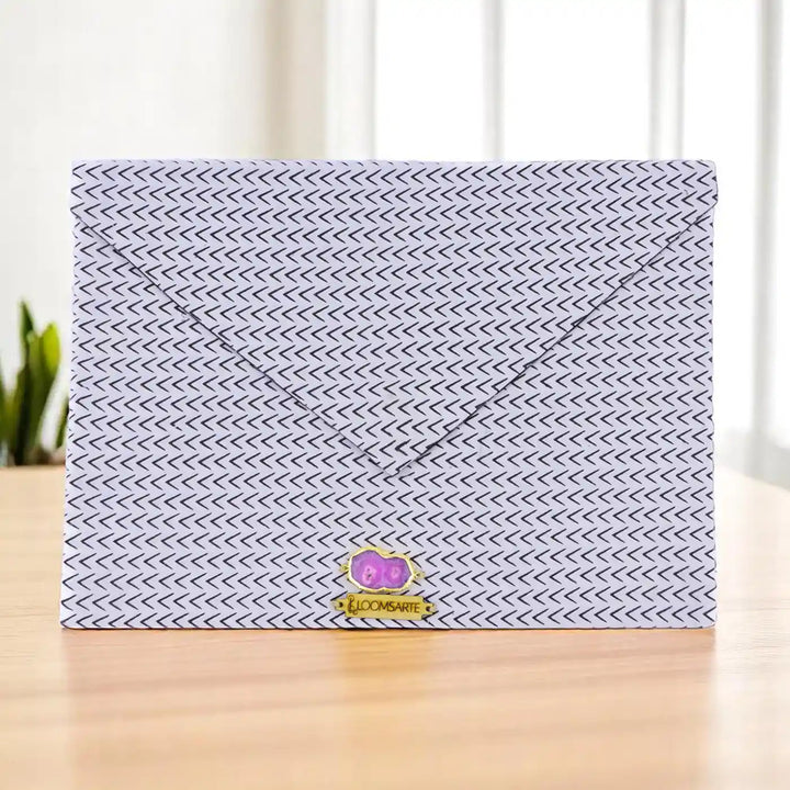 Black And White Cotton Ecofriendly iPad Envelope Sleeve With Agate | 12 x 9 inch