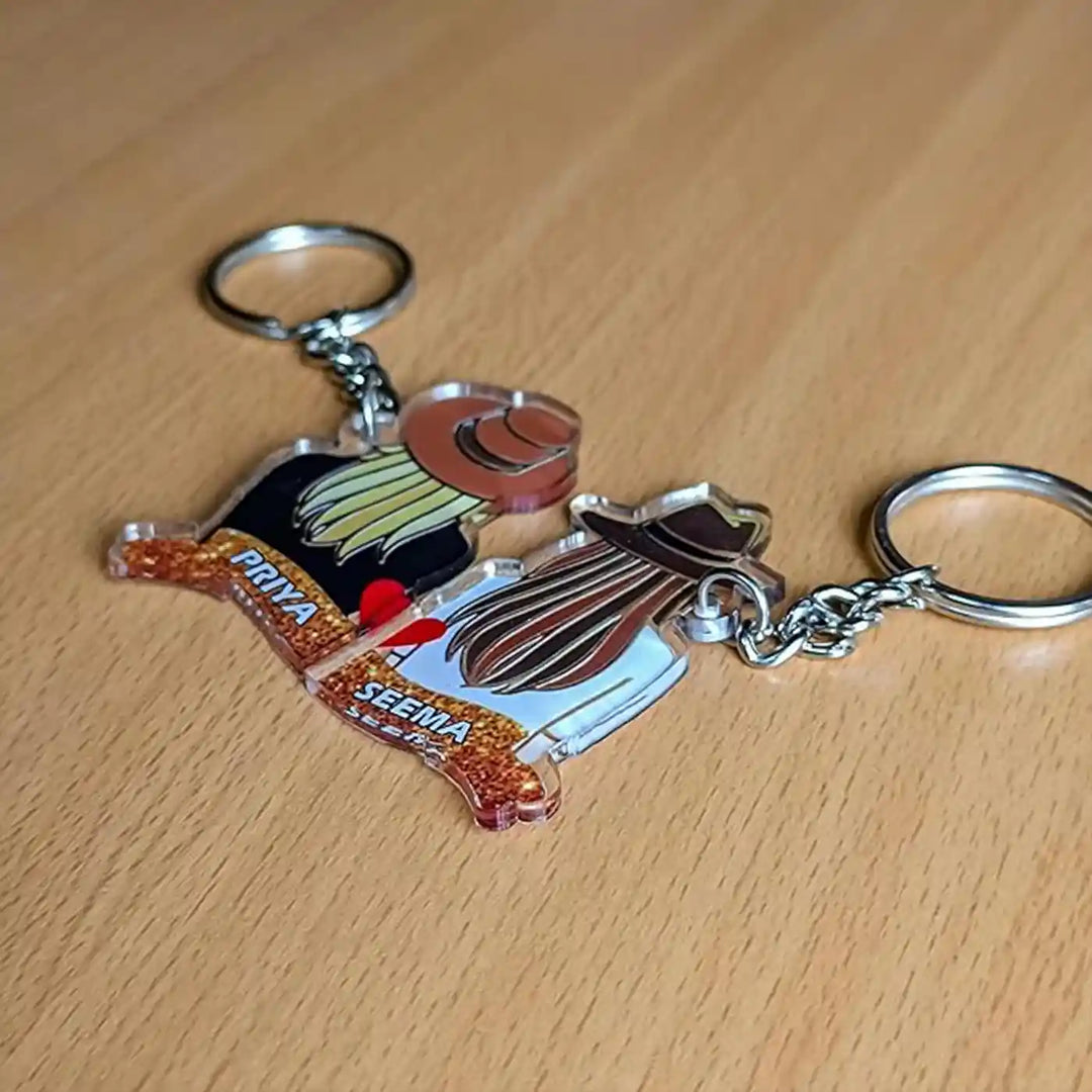 Personalized Best Friend Theme Acrylic Keychain