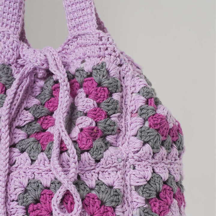 Handmade Crochet The Purple Cotton Tote Bag