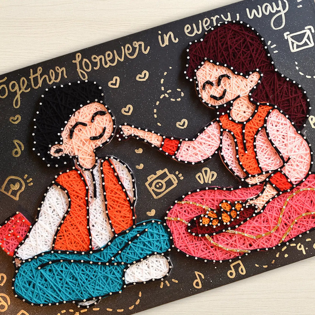 Personalized Handmade String Art Rakhi Celebration Illustration Mdf Wood Decorative Plaque For Siblings