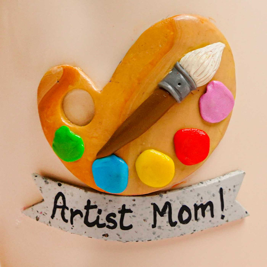 Personalized Hand-Painted Polymer Clay Artist Theme Ceramic Mug