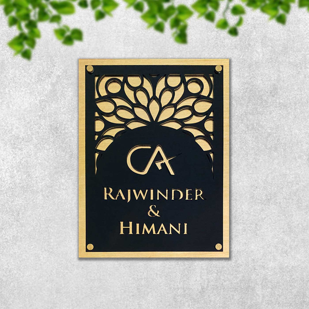 Personalized Ca Shiny Gold Acrylic Name Plate - None (1)