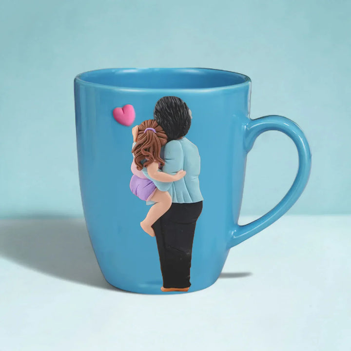 Customized Handmade Polymer Clay Parent And Child Mug
