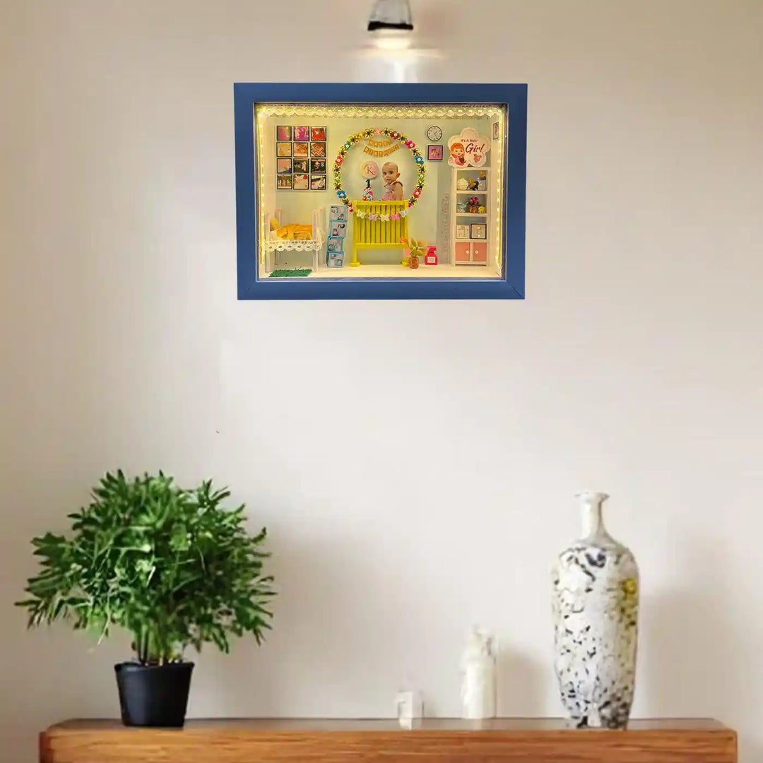 Photo Personalized Handmade First Birthday Theme MDF Wood Decorative Plaque With Lights