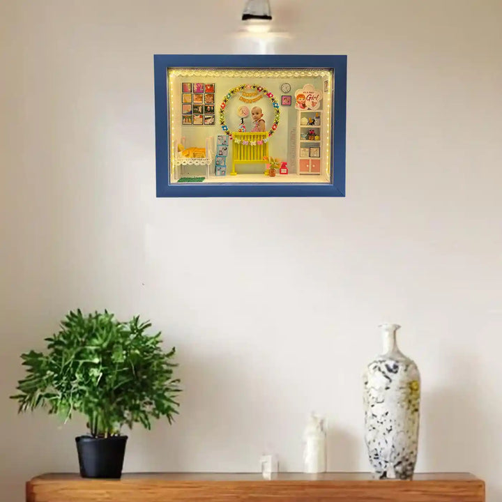 Photo Personalized Handmade First Birthday Theme MDF Wood Decorative Plaque With Lights