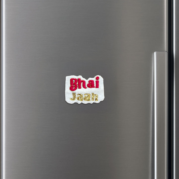 Handmade Reusable Bhai Jaan Felt Rakhi For Brother - Magnet on Refrigerator Door