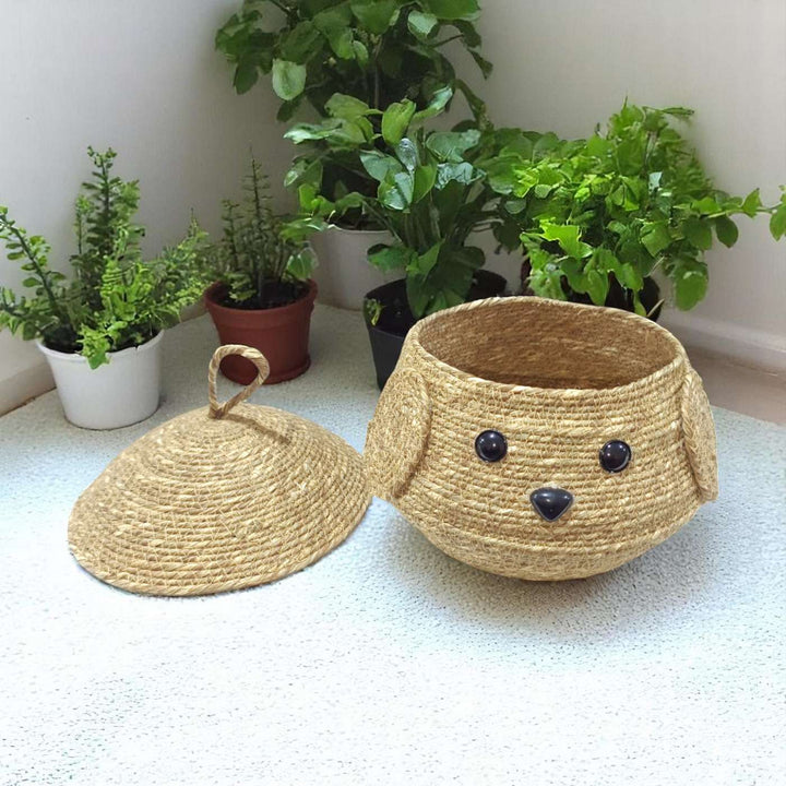 Handmade Coil Basketry Cute Matka Jute Baskets For Kids