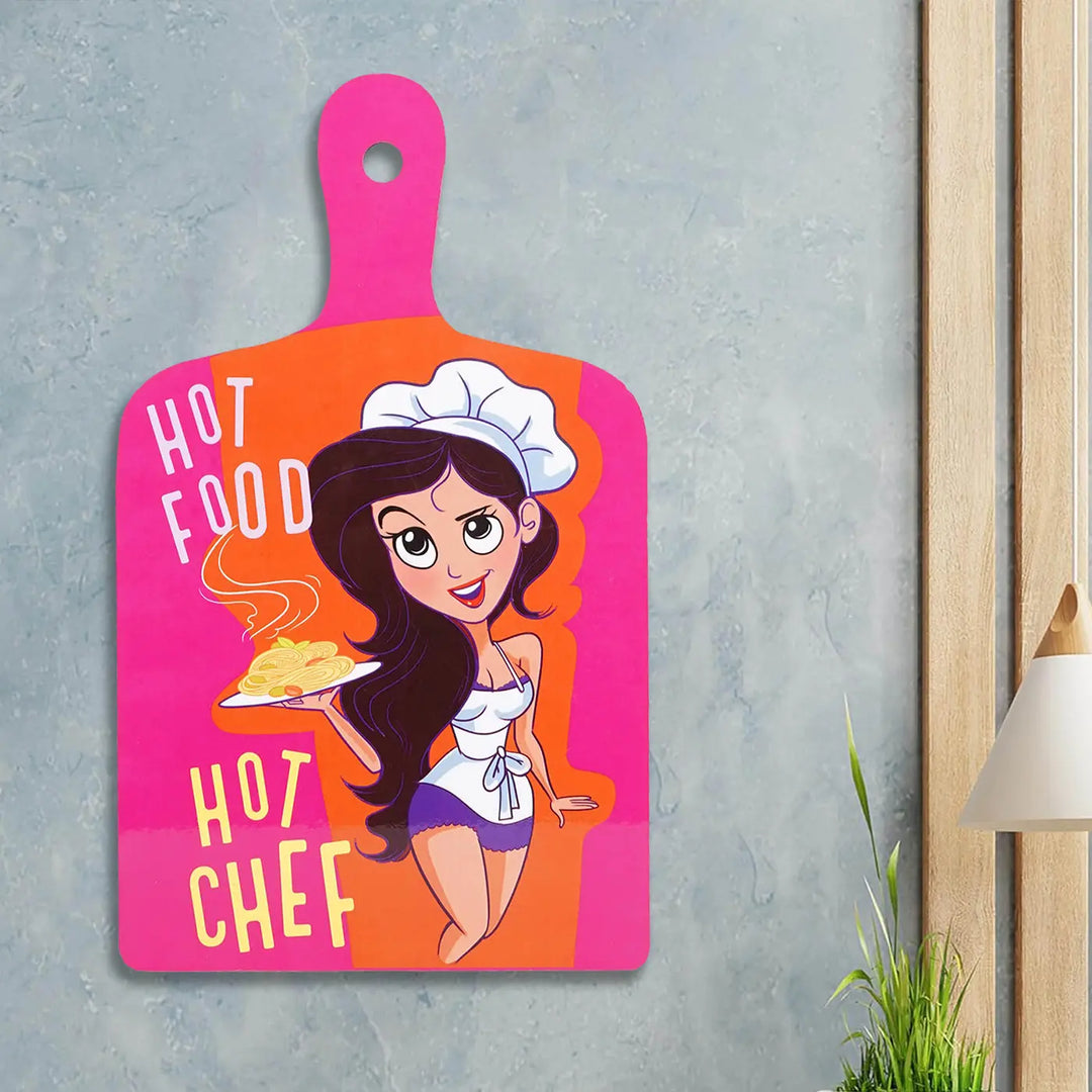 Printed Hot Chef Hot Food Theme MDF Wood Wall Decor
